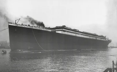 RMS Titanic Launched: Titanic afloat for the first time, but without engines, boilers, machinery and fittings, 31 May 1911